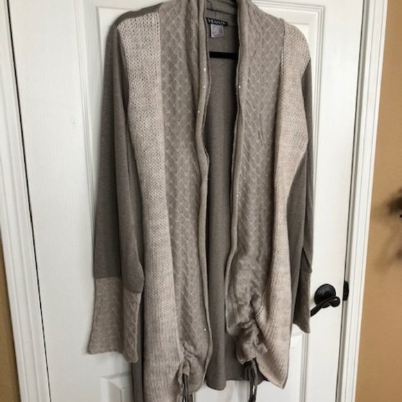 Venus Gray Layered Open Drawstring Cardigan - Picture 9 of 15
